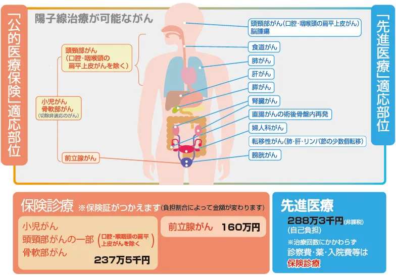 陽子線治療が可能ながん